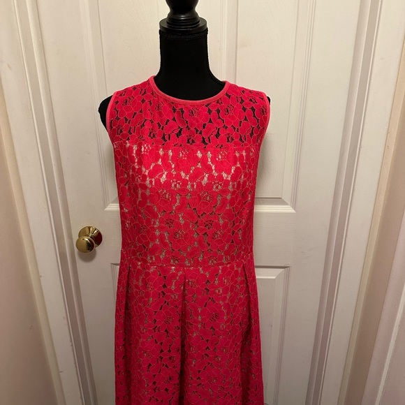 Calvin Klein Dresses & Skirts - CALVIN Klein Hot Pink Lace Dress pre owned